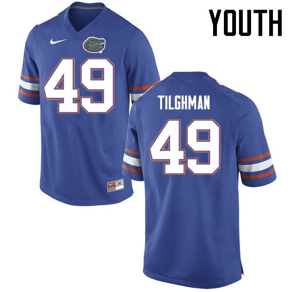 NCAA Florida Gators Jacob Tilghman Youth #49 Nike Blue Stitched Authentic College Football Jersey HIH4664YI